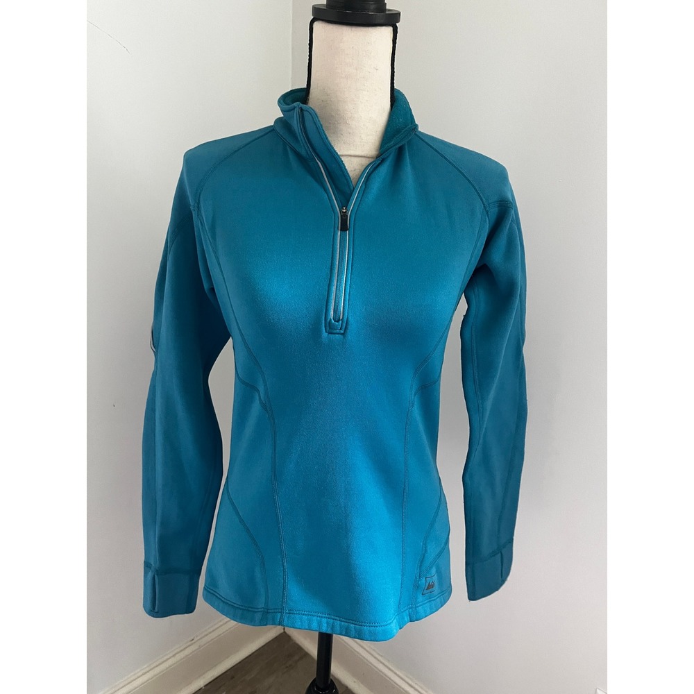 REITeal Blue Quarter Zip Fleece XS Pullover Thumbholes Gorpcore Hiking Sporty